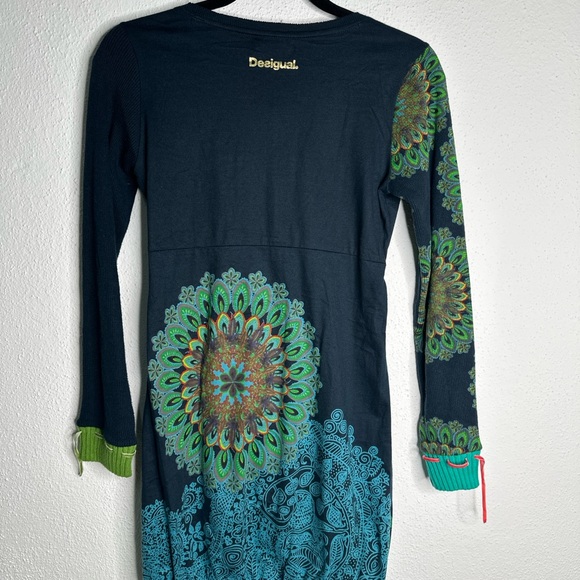 Desigual Black and Green Patterned Dress - Picture 8 of 11